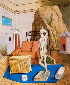  réalisme - meubles et rochers dans une pièce 1973 Giorgio de Chirico surréalisme métaphysique